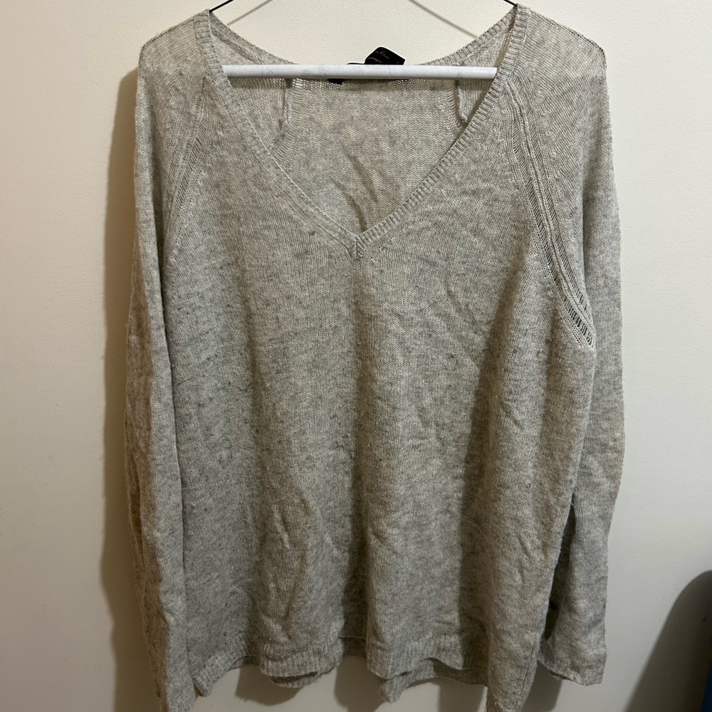 BCBGMaxAzria Light Gray V-Neck Sweater